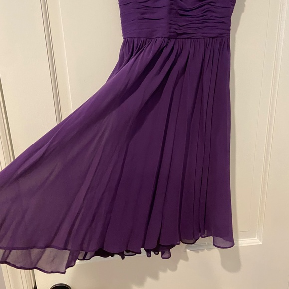 Aidan Mattox Purple Chiffon Sequin Strap Dress | Size 2 - Picture 5 of 12